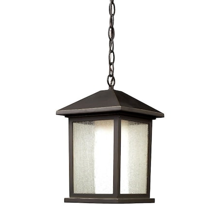 Z-Lite Mesa Outdoor Chain Light, Oil Rubbed Bronze And Clear Seedy Outside with Matte Opal Inside 524CHM